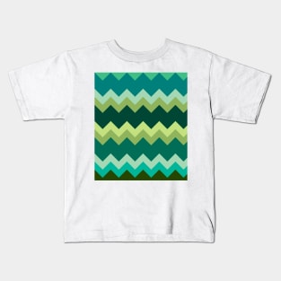 Green Zigzag Pattern Kids T-Shirt